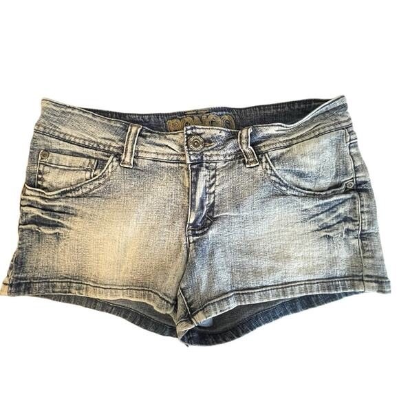 Bongo Micro Mini Denim Jean Shorts Womens 7 Jr Low Rise Hot Pants Y2K Beach Rave - Picture 2 of 11